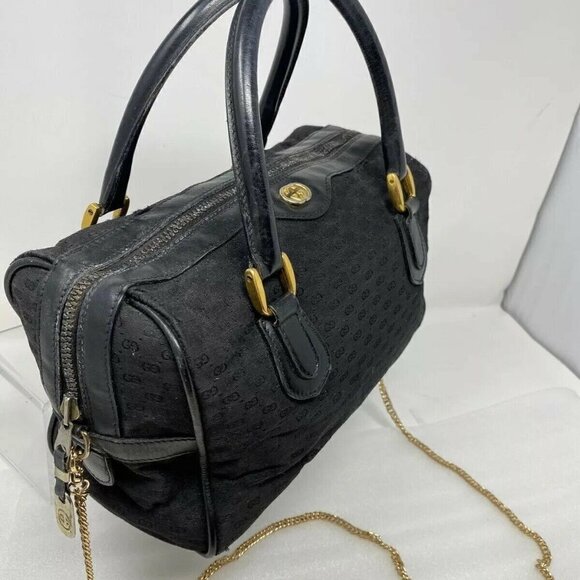 Vintage Gucci Black Monogram Micro GG Doctors Bag - Picture 1 of 8